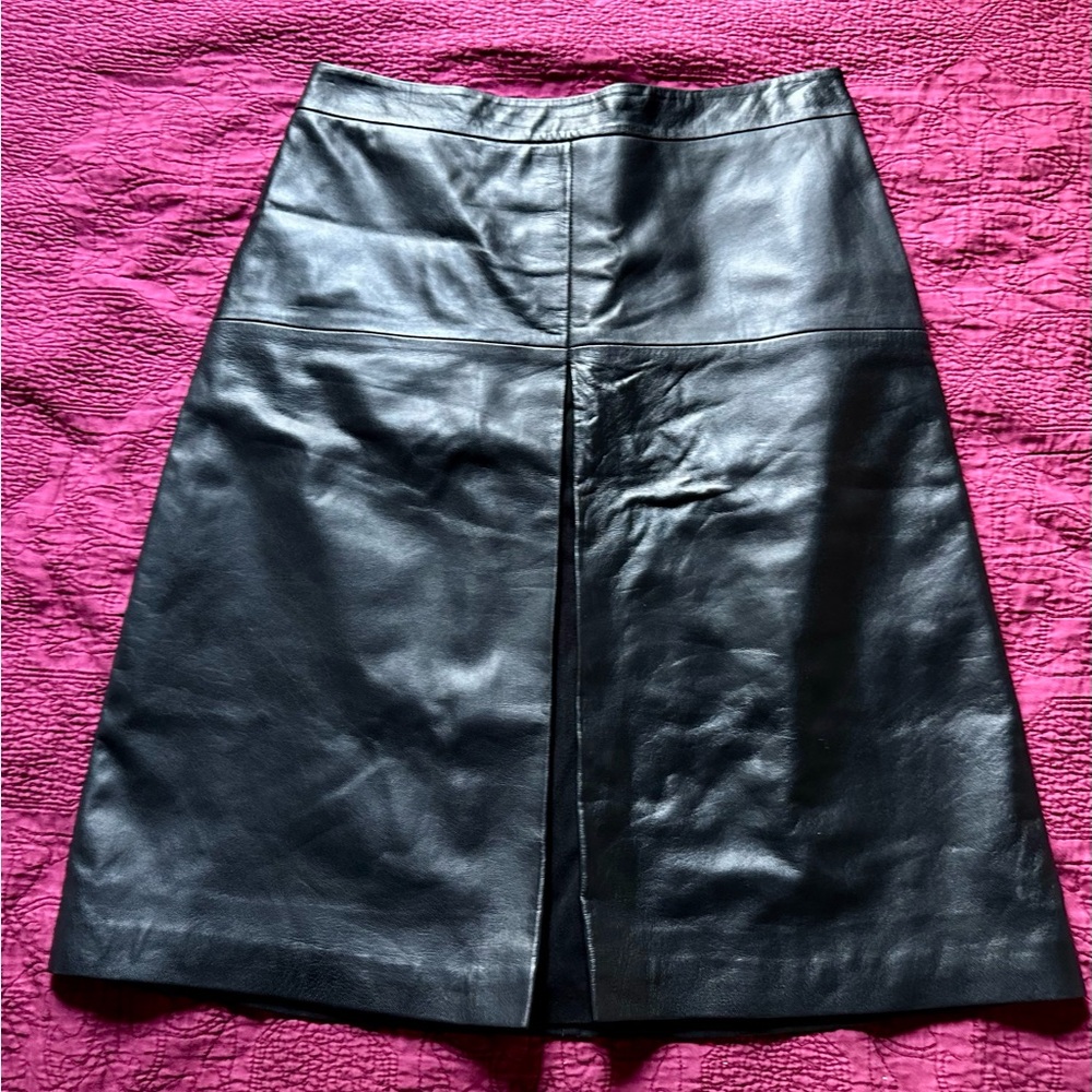 Halogen Black Leather Skirt